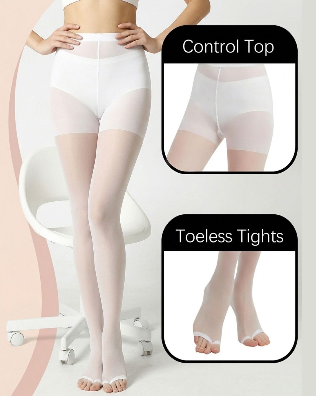 Cozessa™ Ultra Thin 20D Control Toeless Pantyhose
