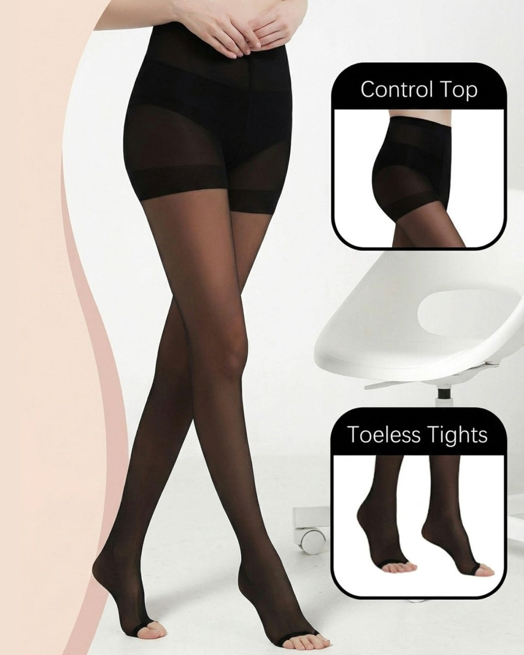Cozessa™ Ultra Thin 20D Control Toeless Pantyhose