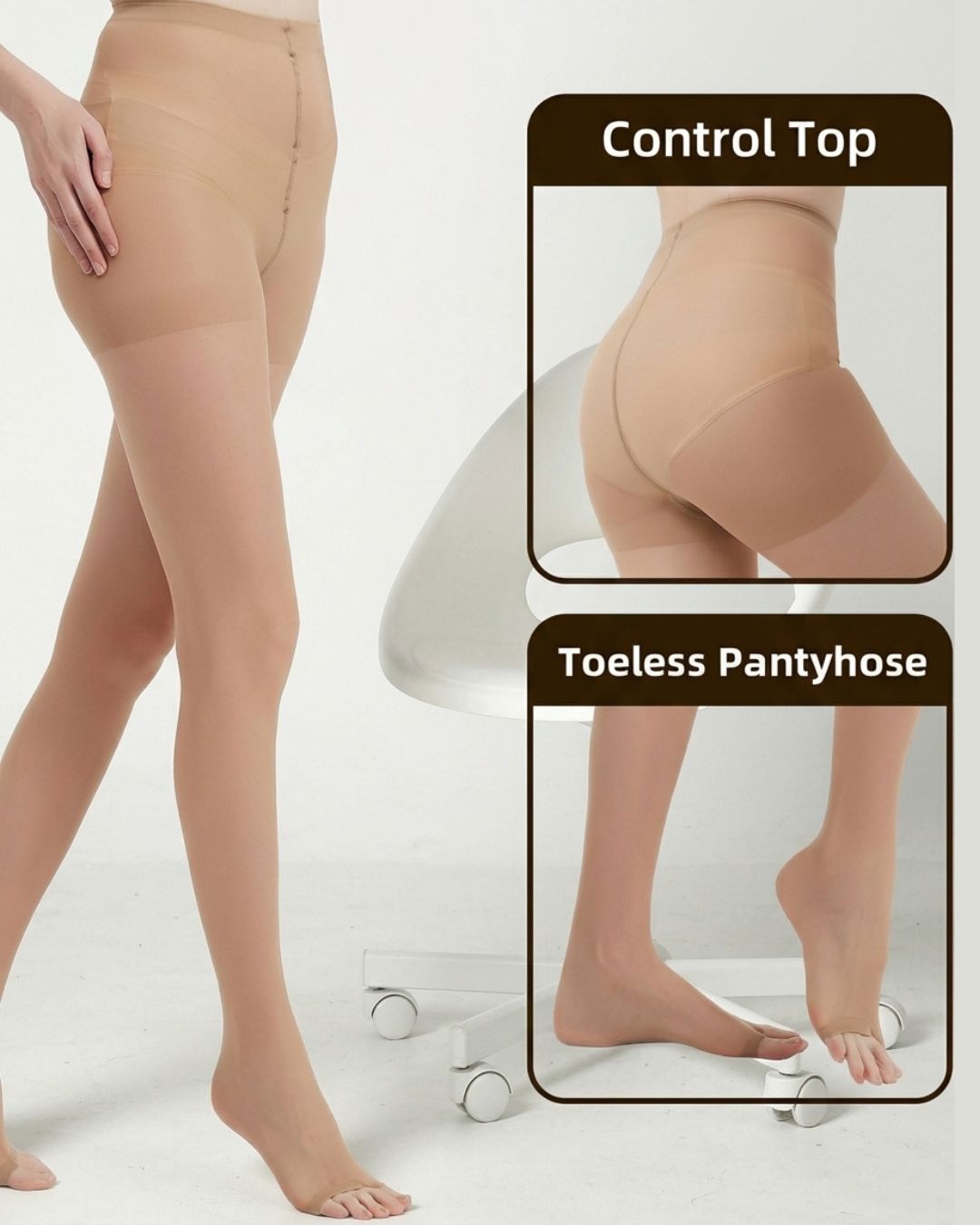 Cozessa™ Ultra Thin 20D Control Toeless Pantyhose