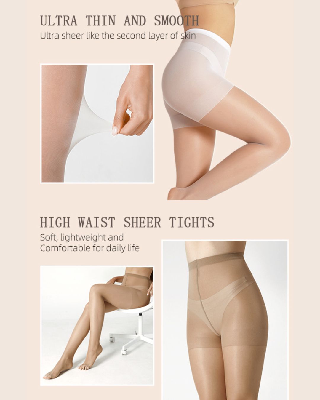 Cozessa™ Ultra Thin 20D Control Toeless Pantyhose