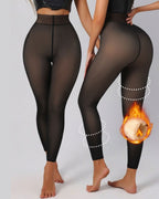 Cozessa™ Plus Size Thermal Sheer-Look Fleece-Lined Leggings