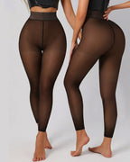 Cozessa™ Plus Size Thermal Sheer-Look Fleece-Lined Leggings