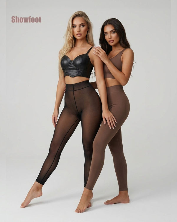 Cozessa™ Plus Size Thermal Sheer-Look Fleece-Lined Leggings