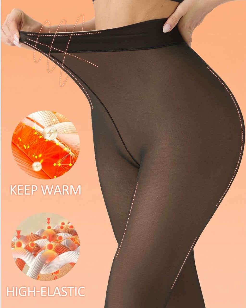 Cozessa™ Plus Size Thermal Sheer-Look Fleece-Lined Leggings