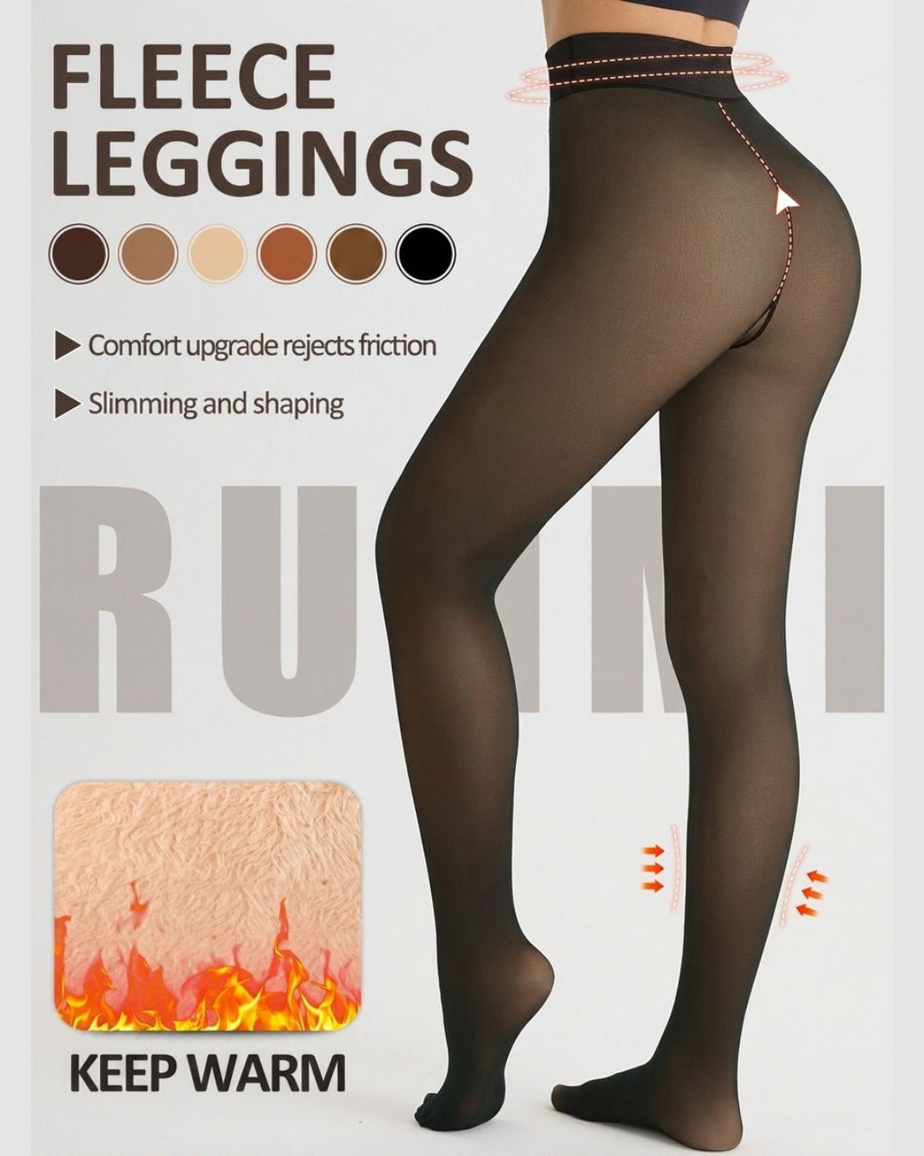 Cozessa™ Plus Size Thermal Sheer-Look Fleece-Lined Leggings