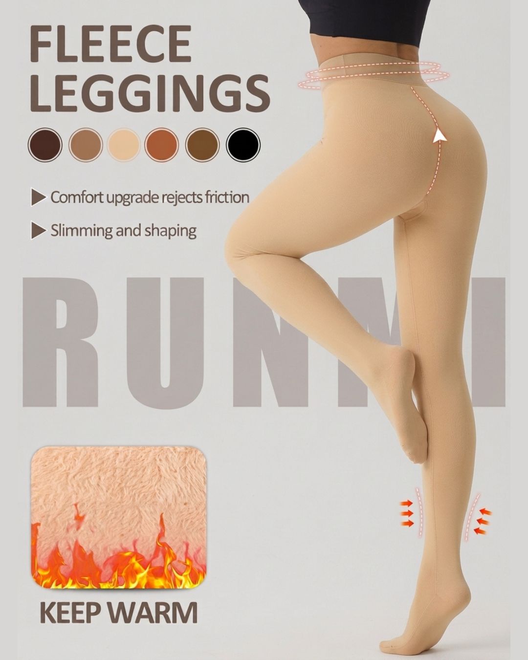 Cozessa™ Plus Size Thermal Sheer-Look Fleece-Lined Leggings