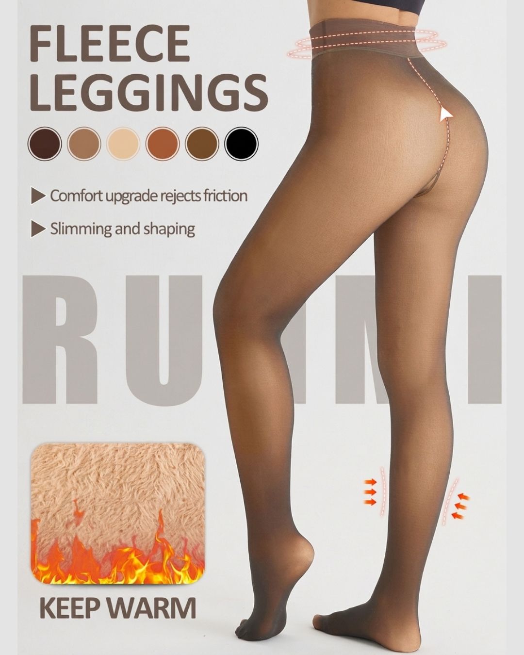 Cozessa™ Plus Size Thermal Sheer-Look Fleece-Lined Leggings