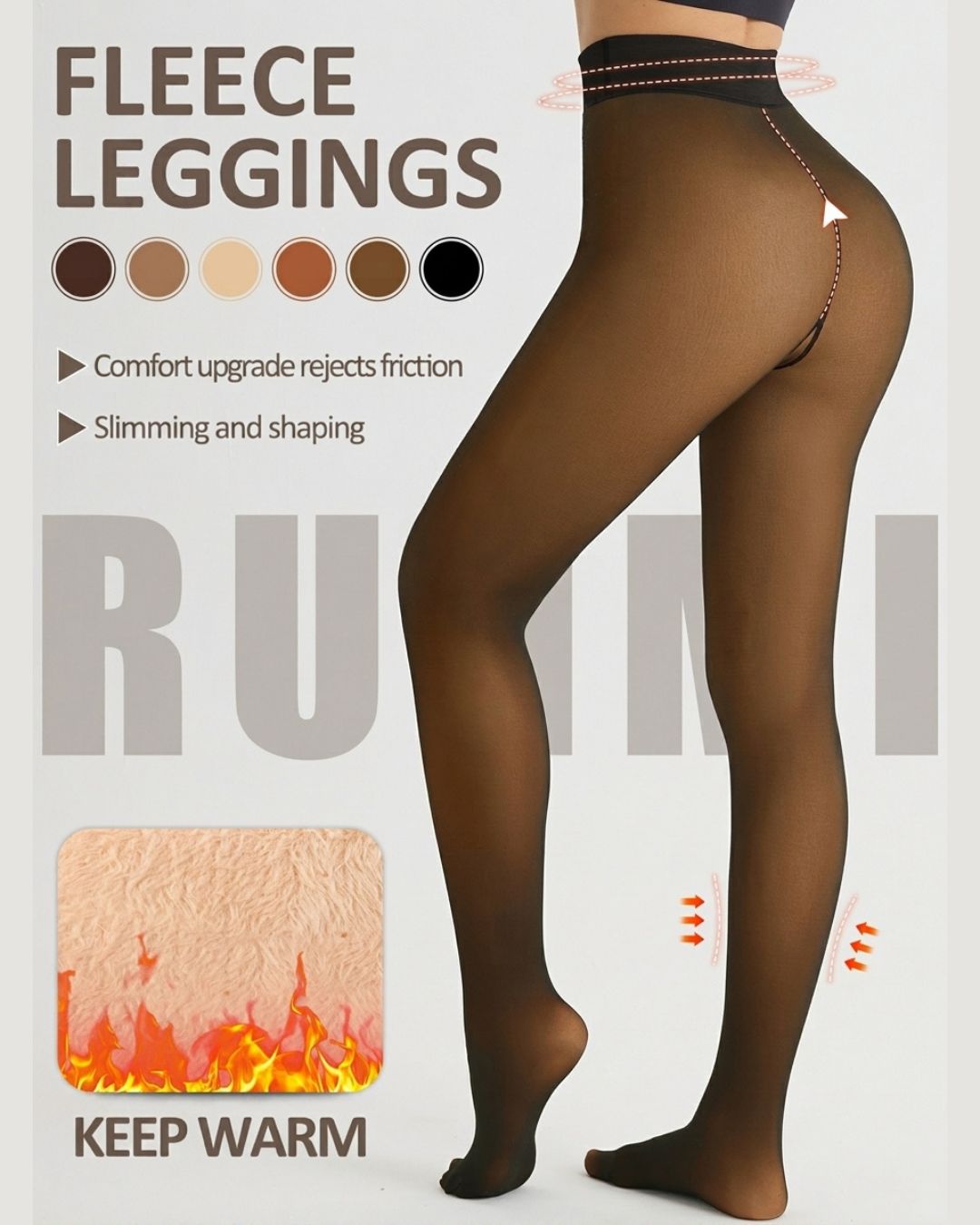 Cozessa™ Plus Size Thermal Sheer-Look Fleece-Lined Leggings