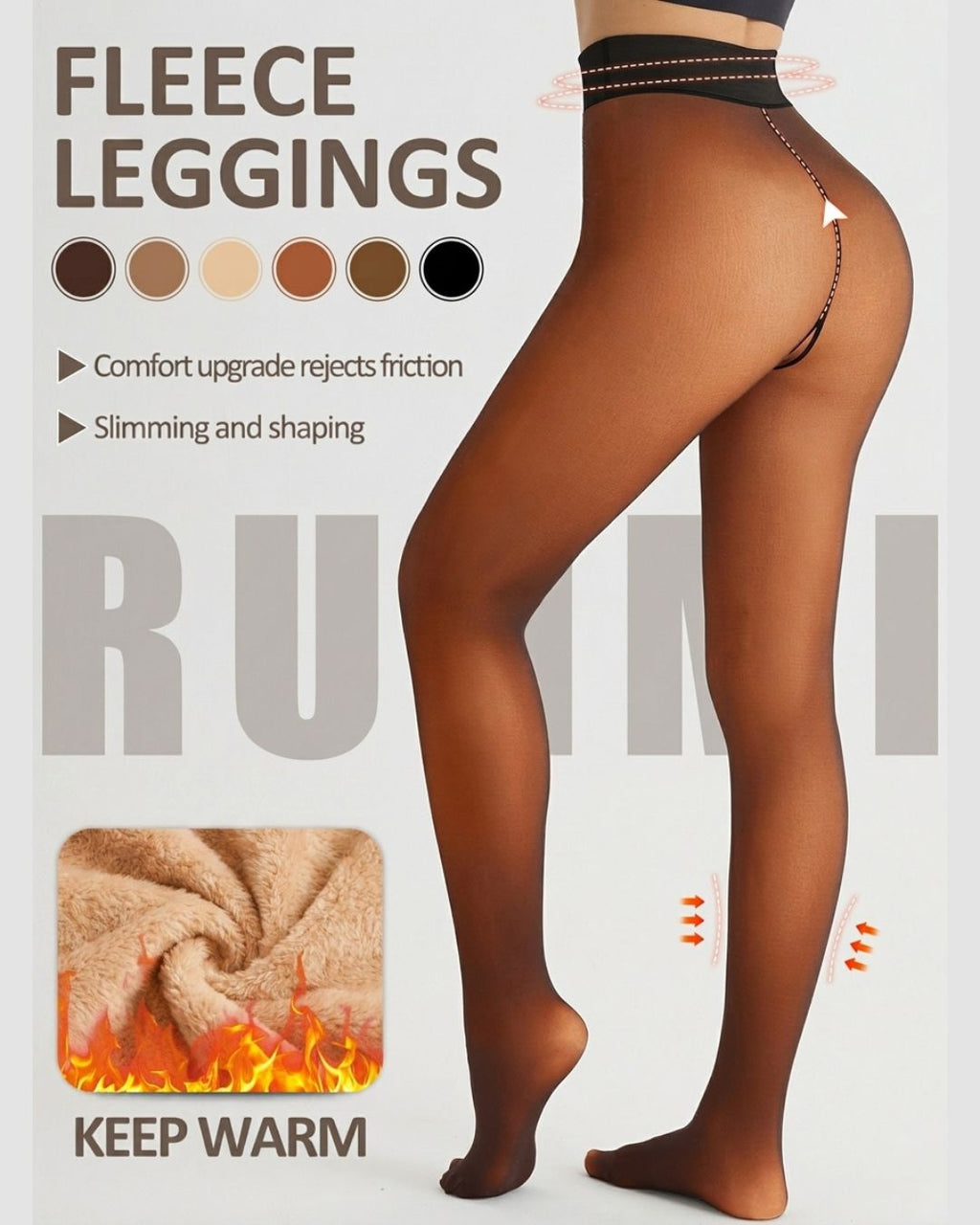 Cozessa™ Plus Size Thermal Sheer-Look Fleece-Lined Leggings