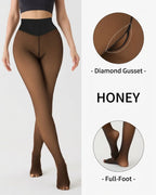 Cozessa™ High-Waisted Thermal Sheer-Look Fleece-Lined Tights
