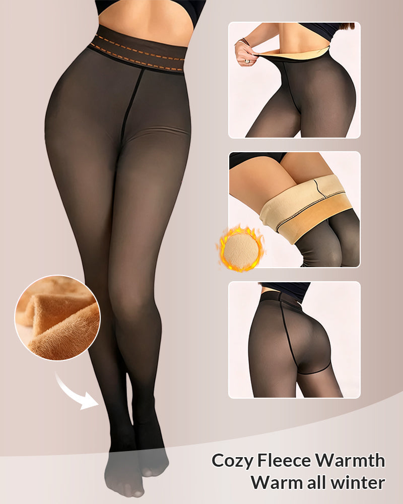 Curvvvy™ Translucent Fleece-Lined Tights