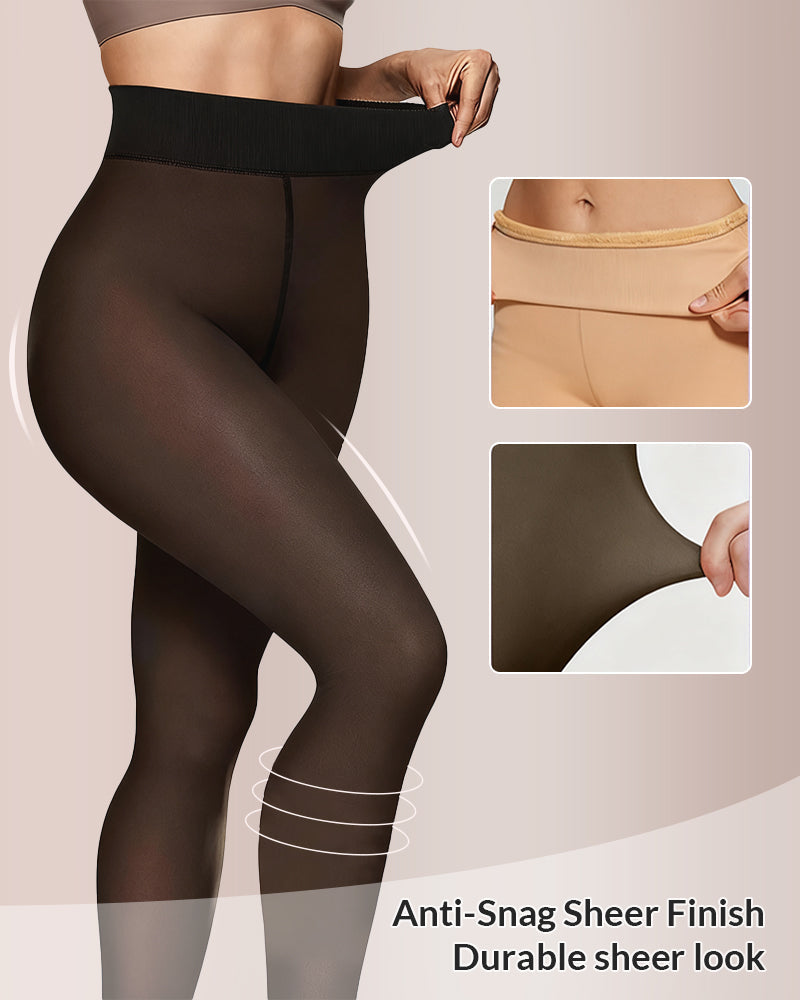 Curvvvy™ Translucent Fleece-Lined Tights