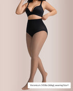 Curvvvy™ Semi-Sheer Black High-Waist Shaping Tights – Thin & Fleece-Lined Curvvvy