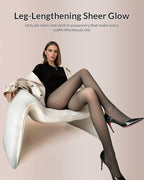 Curvvvy™ Semi-Sheer Black High-Waist Shaping Tights – Thin & Fleece-Lined Curvvvy