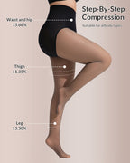Curvvvy™ Semi-Sheer Black High-Waist Shaping Tights – Thin & Fleece-Lined Curvvvy