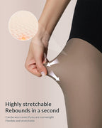 Curvvvy™ Semi-Sheer Black High-Waist Shaping Tights – Thin & Fleece-Lined Curvvvy