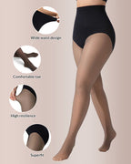 Curvvvy™ Semi-Sheer Black High-Waist Shaping Tights – Thin & Fleece-Lined Curvvvy