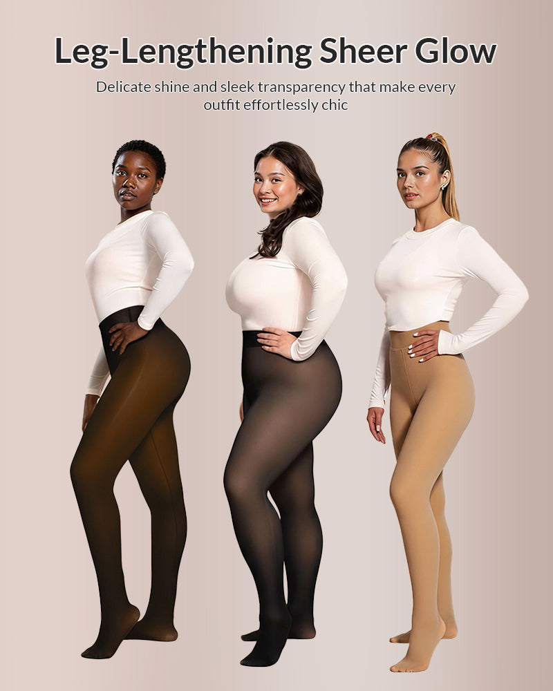 Curvvvy™ Opaque Fleece Lined Sculpting Tights Curvvvy
