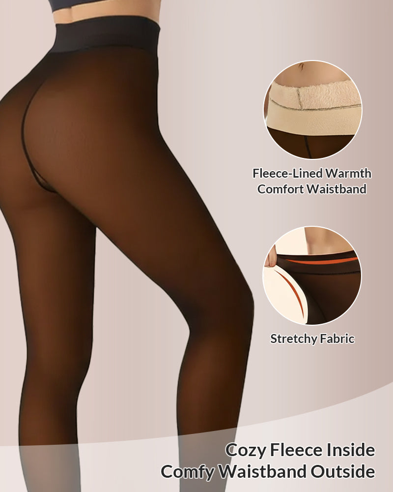 Curvvvy™ Opaque Fleece Lined Sculpting Tights Curvvvy