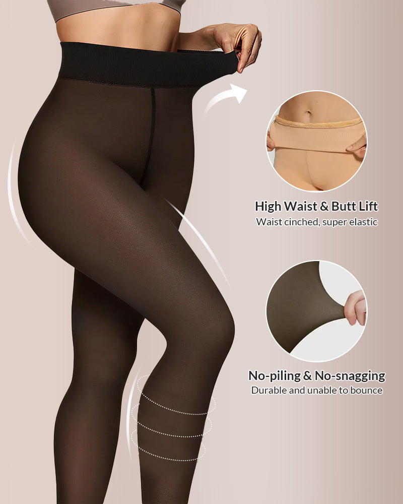 Curvvvy™ Opaque Fleece Lined Sculpting Tights Curvvvy