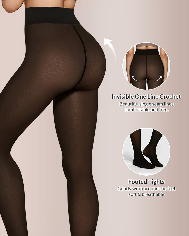 Curvvvy™ Opaque Fleece Lined Sculpting Tights Curvvvy