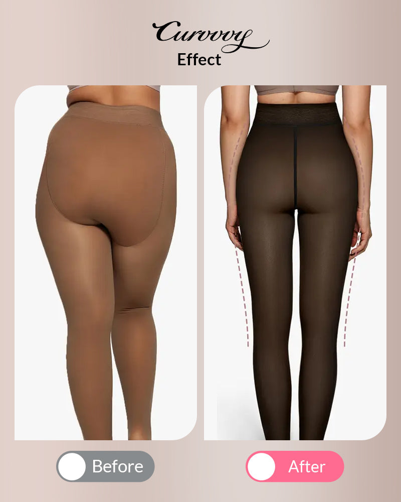 Curvvvy™ Opaque Fleece Lined Sculpting Tights Curvvvy