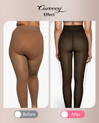 Curvvvy™ Opaque Fleece Lined Sculpting Tights Curvvvy