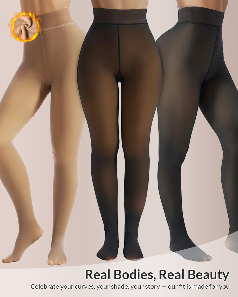 Curvvvy™ Opaque Fleece Lined Sculpting Tights Curvvvy
