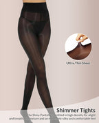 Cozessa™ Ultra Sheer High-Waist Glossy Tights (2 Pack)