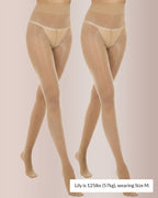Cozessa™ Ultra Sheer High-Waist Glossy Tights (2 Pack)