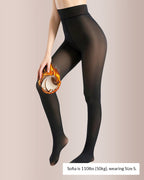 Curvvvy™ Semi-Sheer Single Seam Fleece Lined Tights Curvvvy