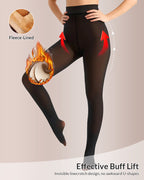 Curvvvy™ Semi-Sheer Single Seam Fleece Lined Tights Curvvvy