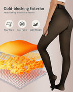 Curvvvy™ Semi-Sheer Single Seam Fleece Lined Tights Curvvvy