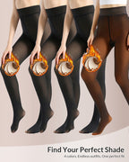 Curvvvy™ Semi-Sheer Single Seam Fleece Lined Tights Curvvvy