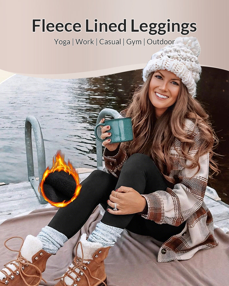 Curvvvy™ Fleece-Lined High-Waist Leggings with Pockets Curvvvy
