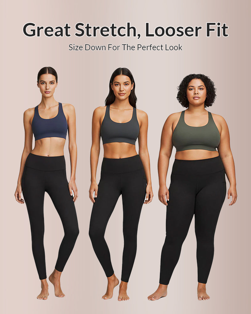 Curvvvy™ Fleece-Lined High-Waist Leggings with Pockets Curvvvy