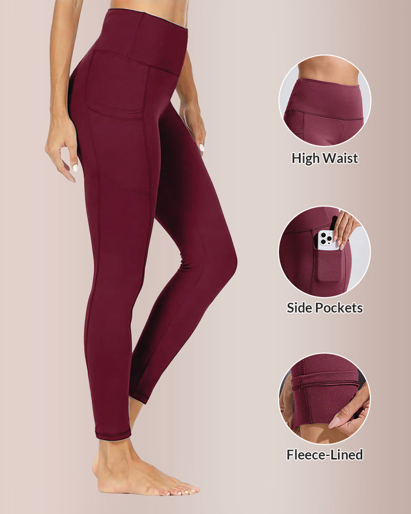 Curvvvy™ Fleece-Lined High-Waist Leggings with Pockets Curvvvy