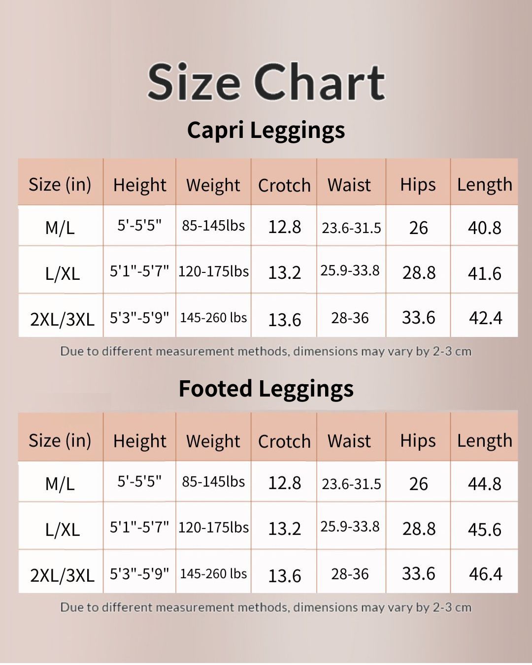 Size chart